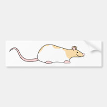 Pet Rat. Fawn and White Hooded Variegated. Bumper Stickers