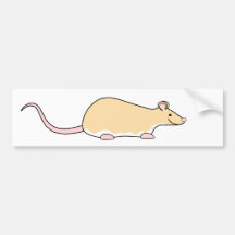 Pet Rat. Fawn Berkshire, White Belly. Bumper Stickers