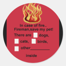 pet safety round sticker