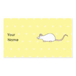 Pet White Mouse. Yellow Polka Dot Background. Business Cards