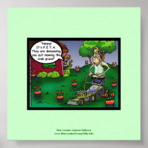 PETA & The Crabgrass Cartoon Funny Poster