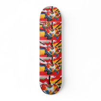 Peter Max style exploding heart love Skateboards