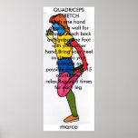 Peter Max style Pop art Quadriceps stretch Poster posters