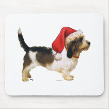 Petit Basset Griffon Vendeen Santa's Helper Mousepads