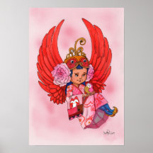 Petite Angel of Wisdom with Owl Print