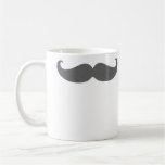 Petite Handlebar Moustache in Grey Coffee Mugs