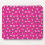Petite pink roses and hot pink magenta pattern mousepads