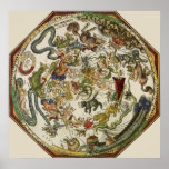 Petrus Apianus Celestial Map, 1540 posters