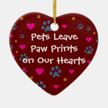 Pets Leave Paw Prints on Our Hearts Christmas Tree Ornaments