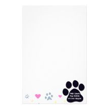 Pets Leave Paw Prints on Our Hearts Personalised Stationery