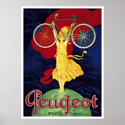 Peugeot Cycles - Vintage Bicycle Poster by VintageCabaret