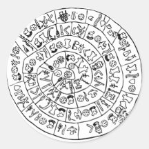 Phaistos disc round sticker