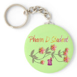 Pharm D Student Floral Design Key Chains