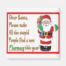 Pharmacist Christmas Cards & Gifts Refrigerator Magnet