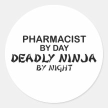 Pharmacist Deadly Ninja by Night Sticker