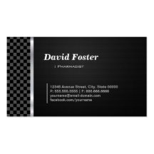 Pharmacist Professional Black White Business Cards