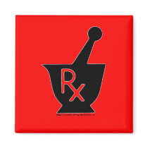 Pharmacy mortor and pestle symbol - magnet