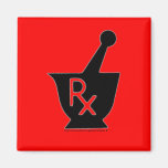 Pharmacy mortor and pestle symbol - magnet