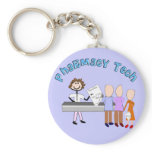 Pharmacy Tech Gifts Stick People Design Key Chains