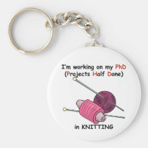 PhD in Knitting Key Chain