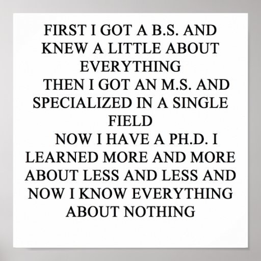PHD joke Poster