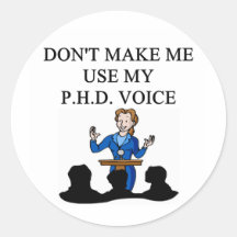 PHD voice Round Sticker
