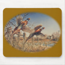 Pheasants Aloft - Great Hunting on the farm Mousemats