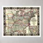 Phelps United States Map 1852 posters