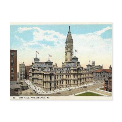 Philadelphia City Hall Old Postcard by phillygirlpostcard