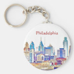 Philadelphia Colour Sketch Keychain