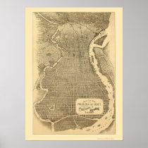 Philadelphia, PA Panoramic Map - 1870 Posters
