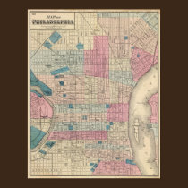 Philadelphia, Pennsylvania Map posters