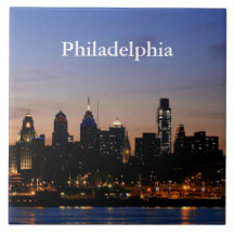 Philadelphia Skyline at Twilight Tile