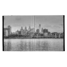 Philadelphia skyline in black and white iPad cases