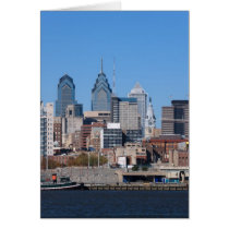 Philadelphia Skyline, Medium View Greeting Cards