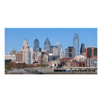 Philadelphia Skyline, Medium View Custom Photo Card