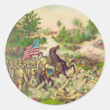 Philippine American War Battle of Quingua 1899 Round Sticker