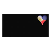 Philippine Flag In A Heart Customized Photo Card