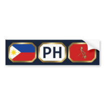 Philippines Flag Map Code Bumper Sticker