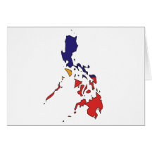Philippines flag map greeting cards