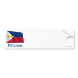 Philippines Waving Flag with Name in Filipino bumper stickers