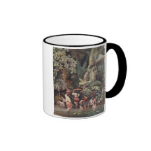 Philippino Women Washing Beneath a Banana Tree, 18 Coffee Mugs