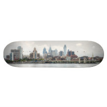 Philly skyline 2 skate board deck
