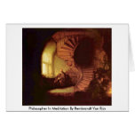Philosopher In Meditation By Rembrandt Van Rijn Greeting Card