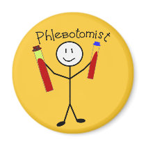 Phlebotomist Stick Person Refrigerator Magnet