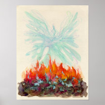 PHOENIX BIRD by SHARON SHARPE Poster
