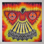 Phoenix Bird Tie Dye posters