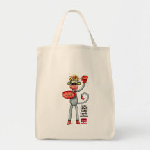 Phoenix the Lung Cancer SMAC! Monkey - Boxing! Tote Bags