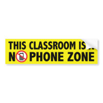 Phone Free Classroom Bumper Sticker