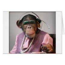phone monkey greeting card